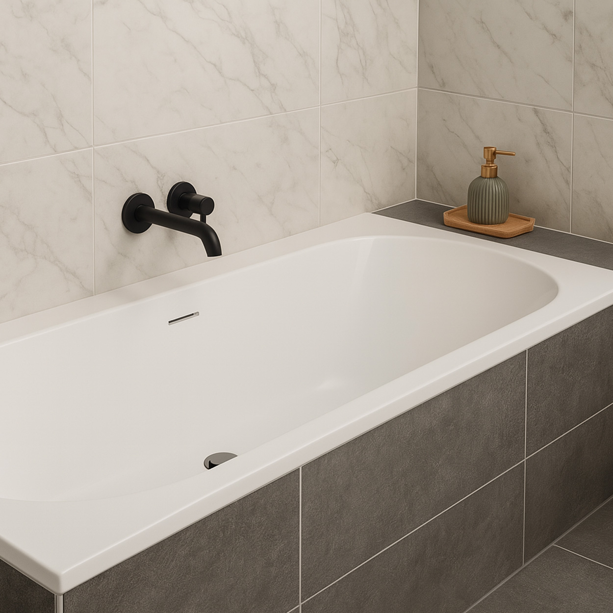 Wiesbaden Portus RD Inbouw Duo Ligbad Acryl Glans Wit 190cm